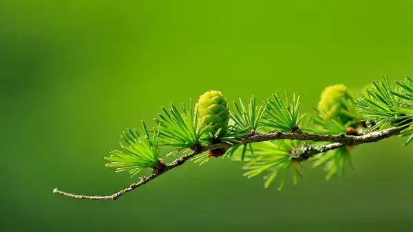 松果与松针唯美微距摄影特写